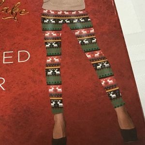 Christmas/ Holiday Fleece Lined Leggings, size S/M